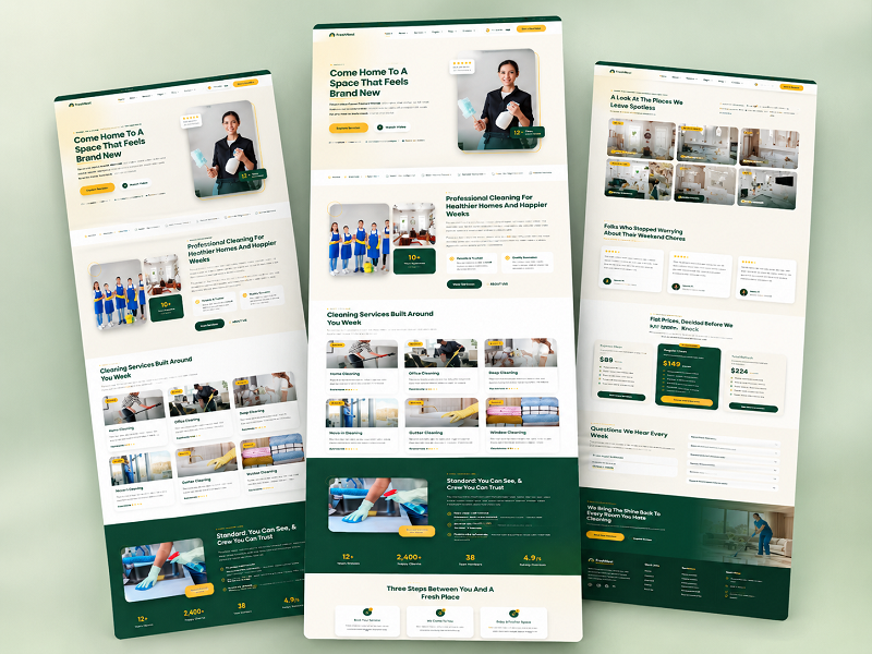 FreshNest Cleaning Service Website — website preview