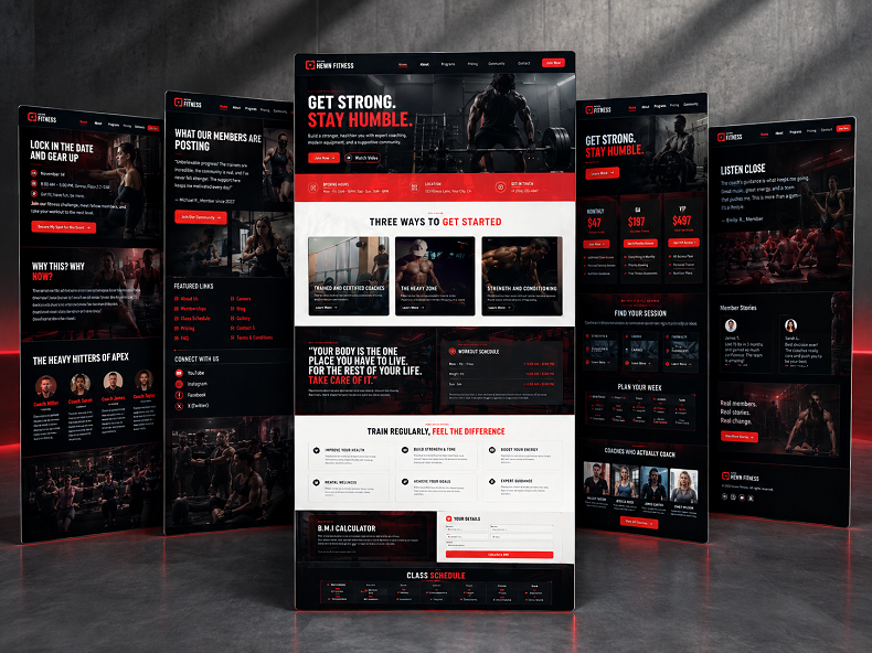 Hewn Fitness Website — website preview