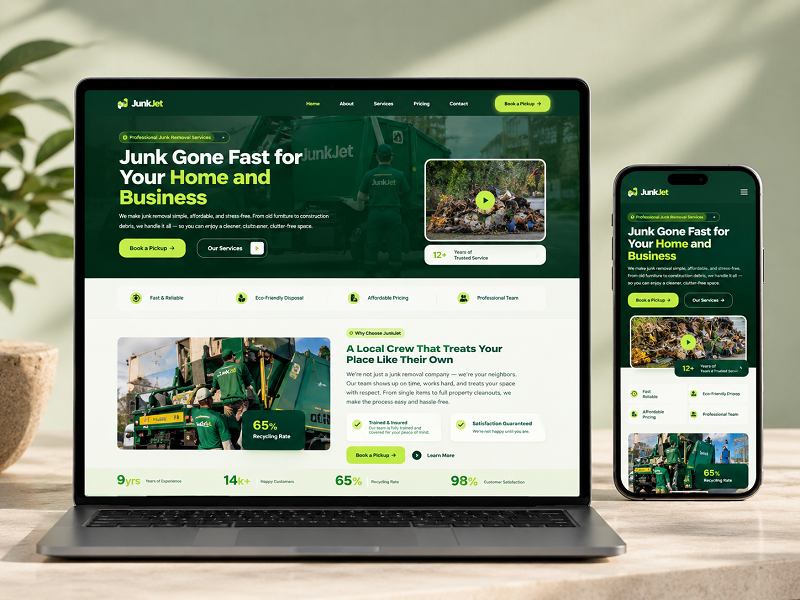 JunkJet Junk Removal Website — website preview